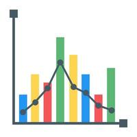 A flat icon of graphical representation vector