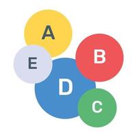 A modern infographic showing multi pie chart in flat icon vector