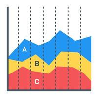 un icono de gráfico en capas en diseño plano vector