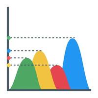 A layered graph icon in flat design vector
