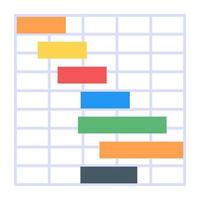 un icono de gráfico de Gantt perfecto en diseño plano vector