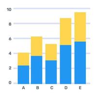 A flat editable icon of pareto analytics vector