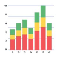 A flat editable icon of pareto analytics vector