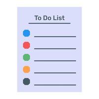 A flat vector of checklist template, editable design