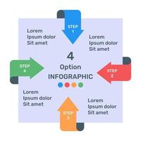 Business data representation through arrows infographic in flat icon vector