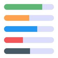 Horizontal bar chart flat icon design vector