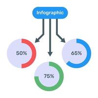 Flat icon of directional infographic in editable design vector