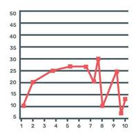 Data chart icon, flat editable vector