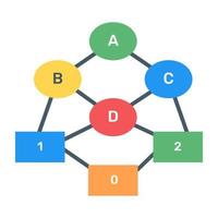 A binary decision infographic icon in flat design vector