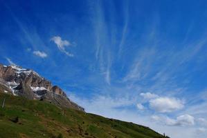 steep mountainside while hiking photo