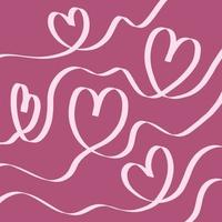 Loopy Pink Minimal Calligraphy Heart Lines vector