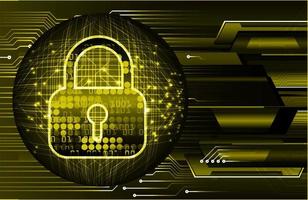 Closed Padlock on digital background, cyber security vector