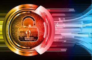 Closed Padlock on digital background, cyber security vector