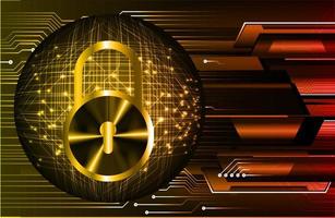 Closed Padlock on digital background, cyber security vector