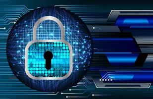 Closed Padlock on digital background, cyber security vector