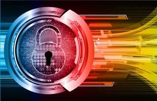 Closed Padlock on digital background, cyber security vector