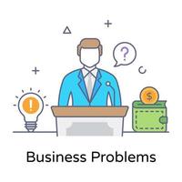 A flat design of business problem icon vector