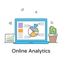 Online data analytics icon in trendy design vector