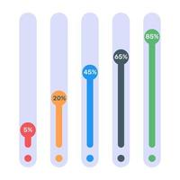 Charting on a labelled direction, flat icon of info diagram vector