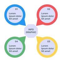 Business data representation through arrows infographic in flat icon vector