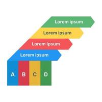 gráfico de etiquetas en icono plano vector