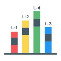 Bar chart flat icon design vector