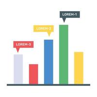 representación gráfica de un gráfico de barras verticales, llamado gráfico de columnas vector