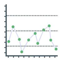 Flat icon of line graph, finance report concept vector