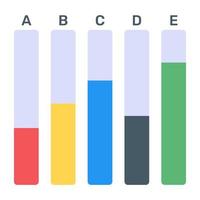 Bar chart flat icon design vector