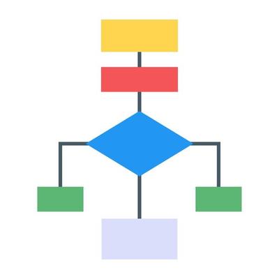 A modern icon of flowchart  infographic in flat design