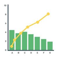 A flat editable icon of pareto analytics vector