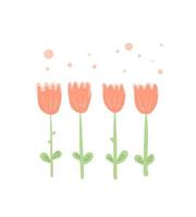 flores vectoriales dibujadas. tulipanes elementos florales vector