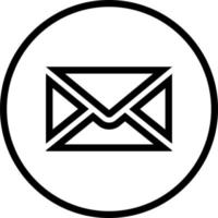 Email outline vector icon, mail envelope in circle.
