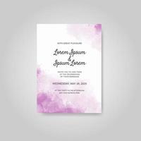 Wedding invitation with abstract watercolor background vector