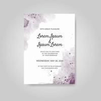 Wedding invitation with abstract watercolor background vector