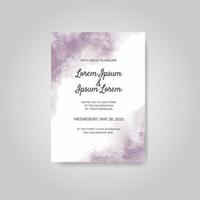 Wedding invitation with abstract watercolor background vector