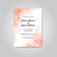 Wedding invitation with abstract watercolor background vector