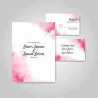 Wedding invitation with abstract watercolor background vector