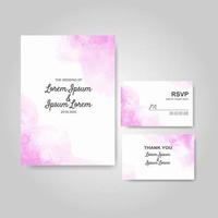 Wedding invitation with abstract watercolor background vector