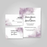 Wedding invitation with abstract watercolor background vector