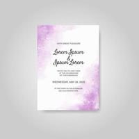 Wedding invitation with abstract watercolor background vector