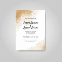 Wedding invitation with abstract watercolor background vector