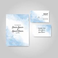 Wedding invitation with abstract watercolor background vector