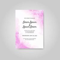 Wedding invitation with abstract watercolor background vector