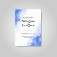 Wedding invitation with abstract watercolor background vector