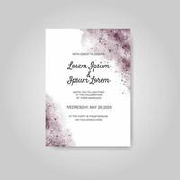 Wedding invitation with abstract watercolor background vector