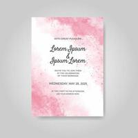 Wedding invitation with abstract watercolor background vector