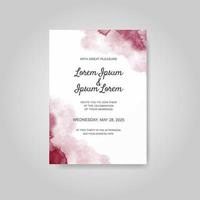 Wedding invitation with abstract watercolor background vector