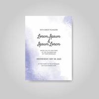 Wedding invitation with abstract watercolor background vector