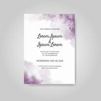 Wedding invitation with abstract watercolor background vector